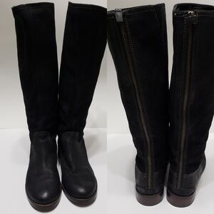 Halogen Tall Black  Leather Boots Extended Calf 5